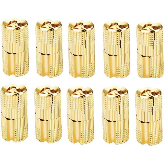 10 Pcs Charnières Cylindriques en Laiton Caché Charnière Invisible Tonneau pour DIY Porte en Bois Armoire Caravane 10 mm