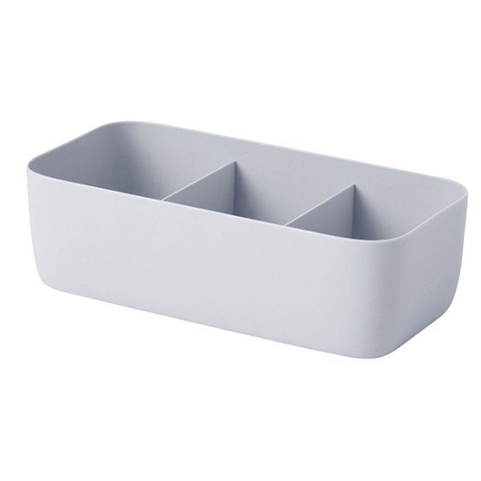 Boîte de rangement empilable pour chaussettes et sous-vêtements en plastique gris organisateur à trois cellules .
