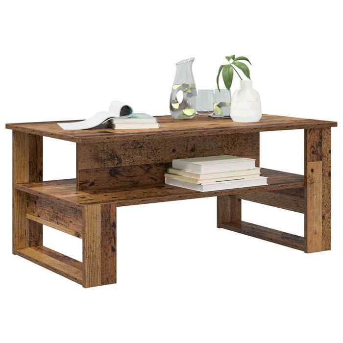 Petite Table - Marron - Table basse/du Thé - Bois ancien 90x50x40 cm Bois dingénierie T6260
