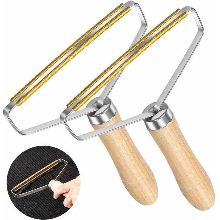 Rasoir Anti-Bouloches Manuel pour Vêtements et Meubles 2 Pièces Portable