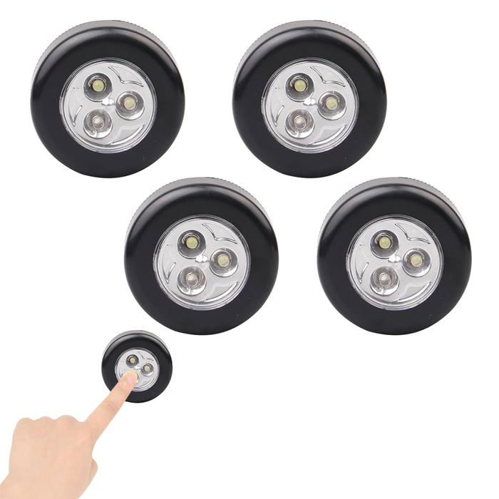 Lampe Spot LED 4Pcs - Autocollant Éclairage Pile Pour Placard Entrée Cuisine Passage - Veilleuse ALURRA