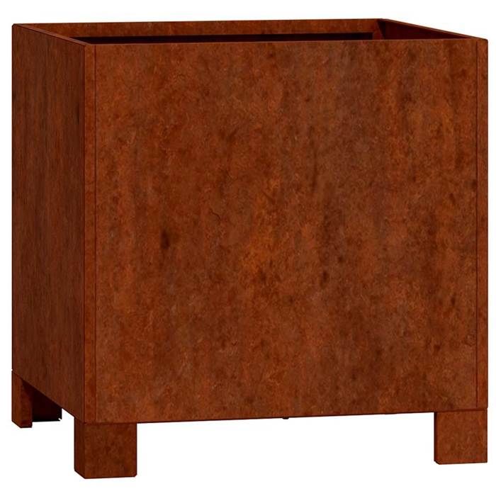 Moderne Jardinière avec pieds Rouillé 30x30x30 cm Acier corten Pot Jardinage @EU38932