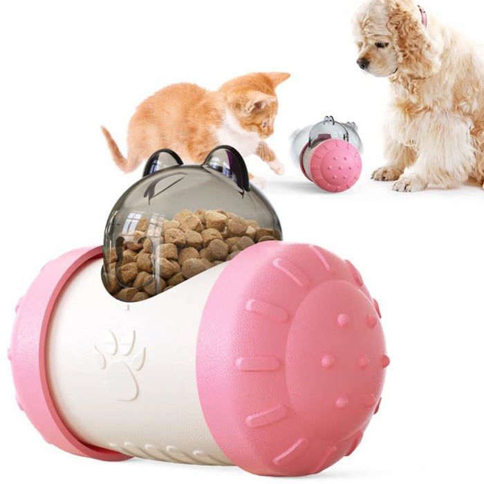 Balle interactive pour chat à faire rouler et à pousser [Rose]