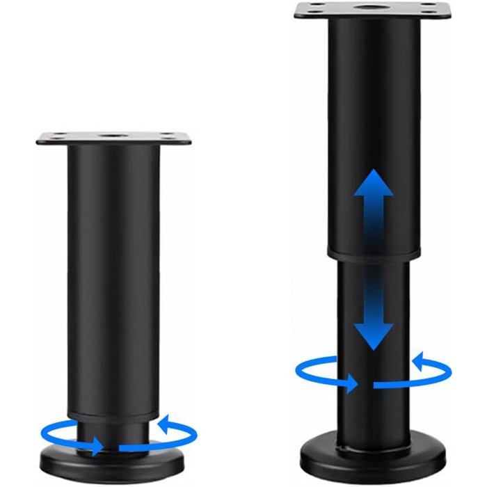 Lot De 2 Pieds De Meubles Réglables (18-30Cm) En Acier Inoxydable-Pieds En Acier Laminé À Froid-Pieds Pour Meubles Canapé Pi[IN118]