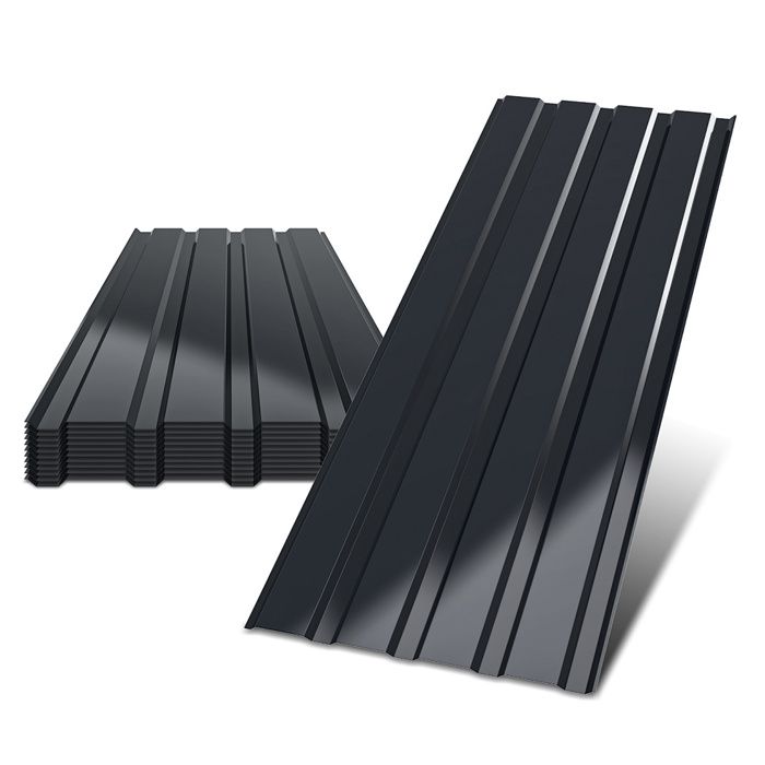 12 pièces Feuille de toiture Feuille ondulée Feuilles de toit Feuille trapézoïdale tôle profilée Métal Amovible Draps 6 m²