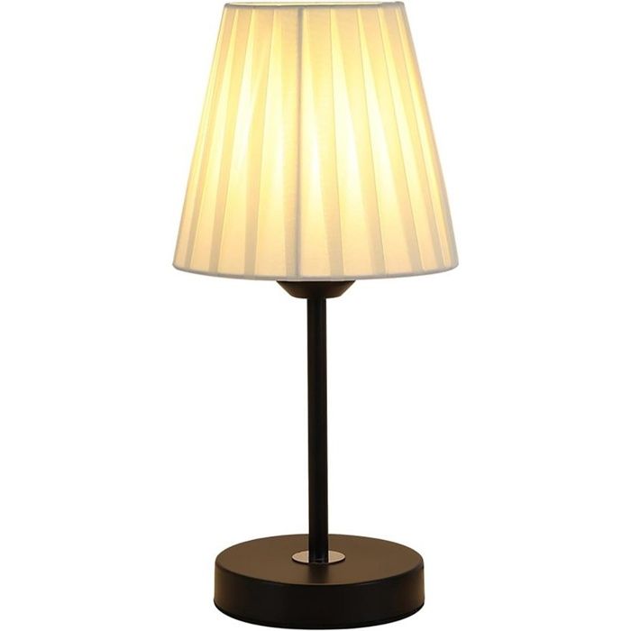 Lampe de table - blanc - LED dimmable - Lampe de chevet - Veilleuse - Lumière 3 couleurs - Abat-jour en tissu - moderne - Grand