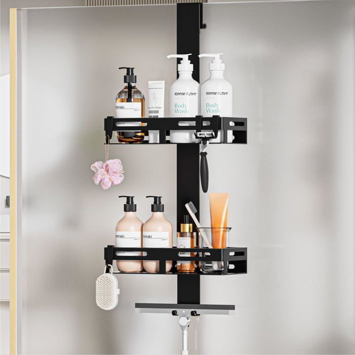 Étagère Douche à Suspendre Pte Shampoing Douche a Suspendre Noir  Rangement Douche Suspendu pour Pte Jusquà B-noir b-noir PATERE