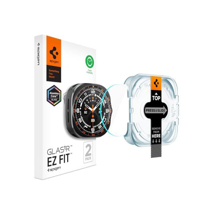 EZ Fit Verre Trempé [Lot de 2] pour Samsung Galaxy Watch Ultra2 - Transparent - Brillante - Smartwatch