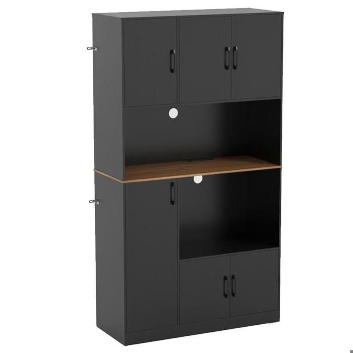 Armoire de cuisine avec prise intégrée meuble micro-ondes 180 cm grand rangement avec placard et tiroir