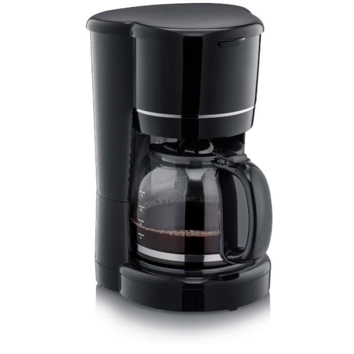Cafetière Filtre 900W 1 25L Jusquà 10 tasses Système anti-goutte Filtre permanent amovible Plaque chauffante Noir