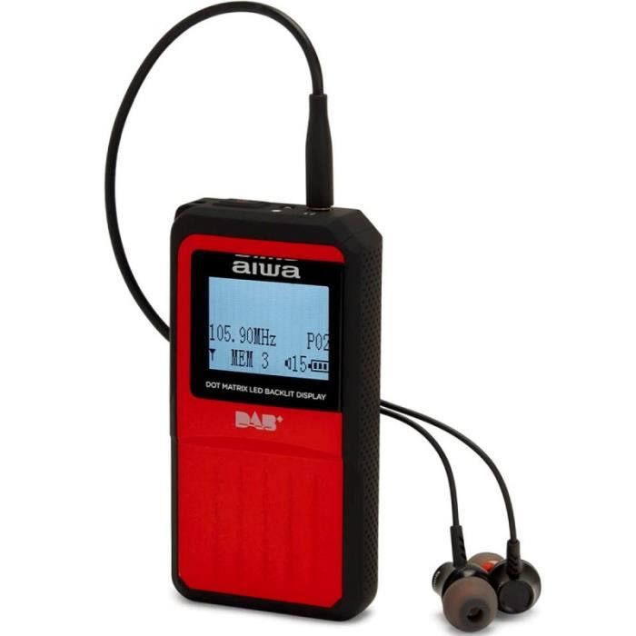 Radio portable - Aiwa - Rouge - FM DAB+ - Garantie 2 ans - Livraison rapide en France
