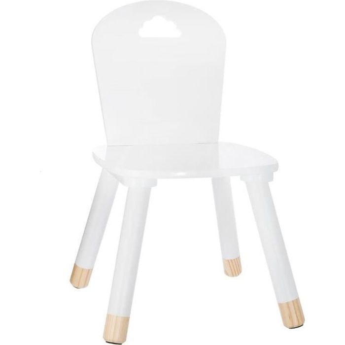 chaise enfant blanche en bois - atmosphera - style scandinave - pour chambre - design nuage