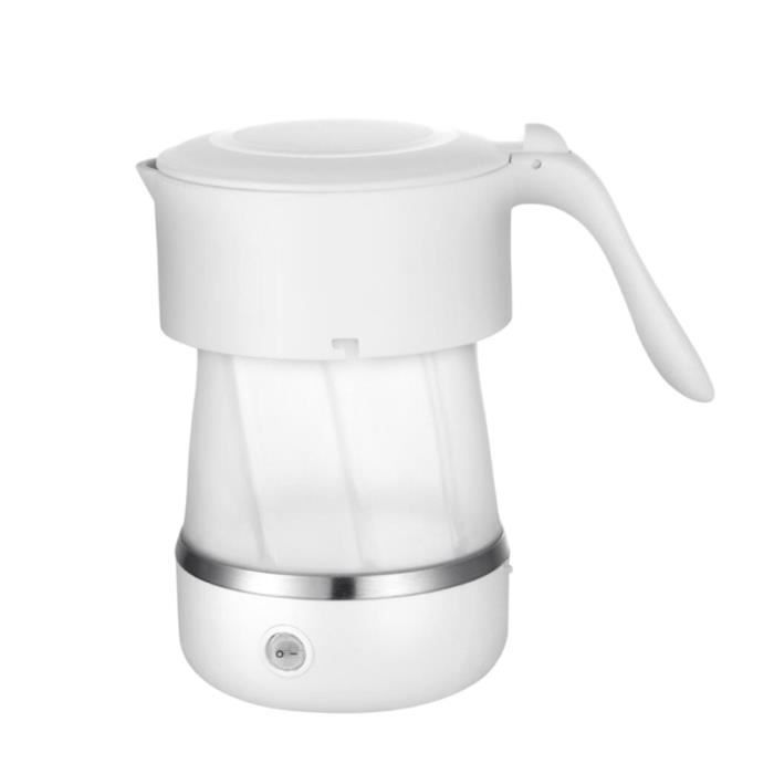 les voyages Navaris Bouilloire /électrique pliable de voyage Portable basse bouilloire pliable pour le camping Petite bouilloire /à eau pliable double tension 600 ml 0,6L blanc