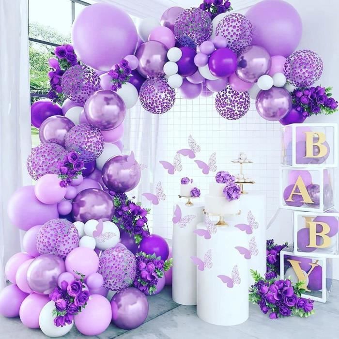 Wartoon Pompons En Papier De Soie Violet Lavande Blanc – 12 Boules De Fleurs 20-30 Cm Pour Mariage, Anniversaire, Baby Shower & Décoration Festive