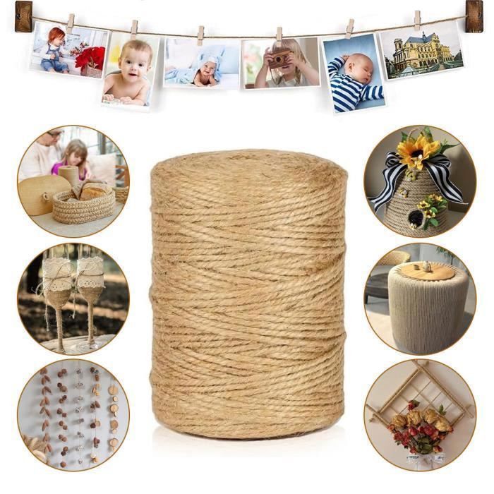 328 Pieds 2,5Mm Jardin Ficelle, Jute Corde Corde Pour Artisanat, Cadeau