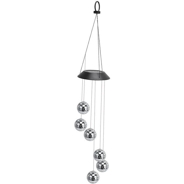 Carillon Solaire Avec Lumières Colorées - Décoration De Jardin, Effet Prismes Cristal, Son Apaisant, Recharge Automatique