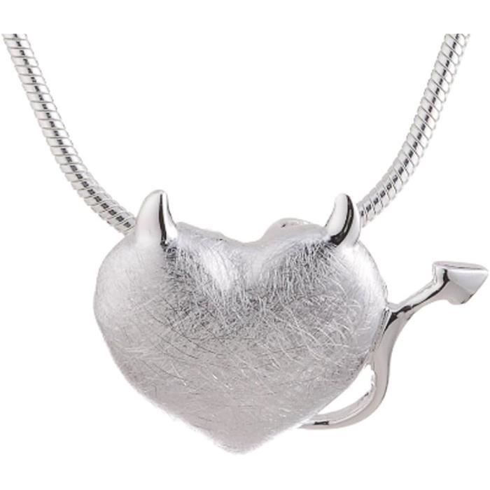 Pendentf corne de corbeau en argent Coller tête de mort en argent