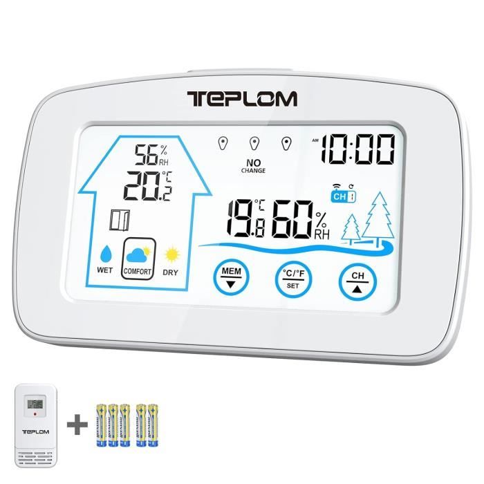 GreenBlue GB523 Station Météo Sans Fil Avec Alarme Sonde Extérieure Réveil Calendrier Baromètre Thermomètre Phases De Lune DCF (GB523 - Foto 12
