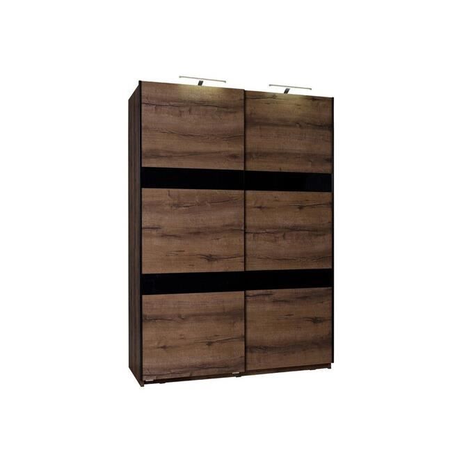 Armoire - Providence - F109 - Noir brillant - Glissement - LED Armoire - Providence - F109 - Noir brillant - Glissement - LED