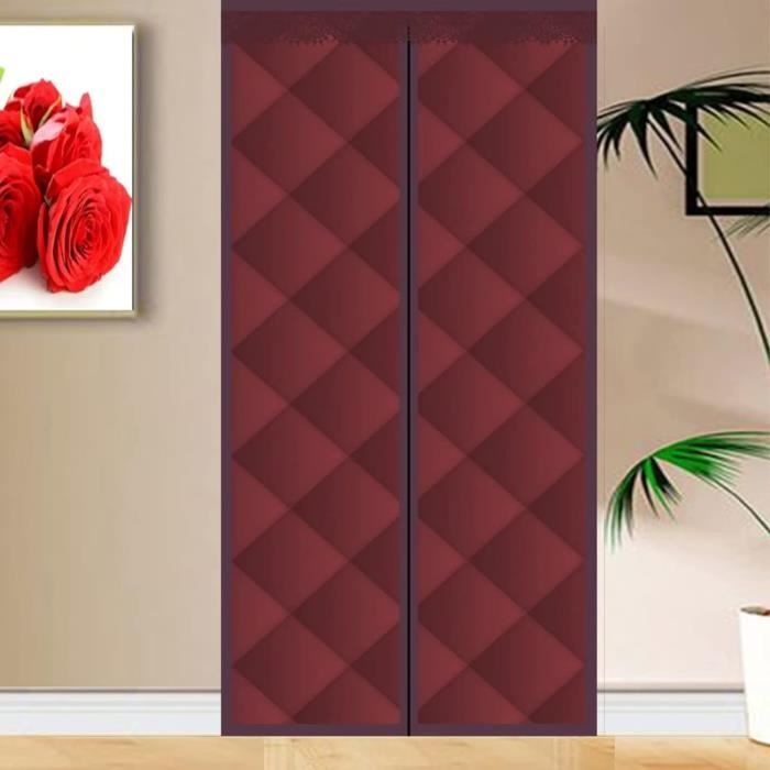 Rideau De Porte Magnétique Isolant - 90x220cm, Coupe-vent, Isolation Thermique Et Phonique, Noir
