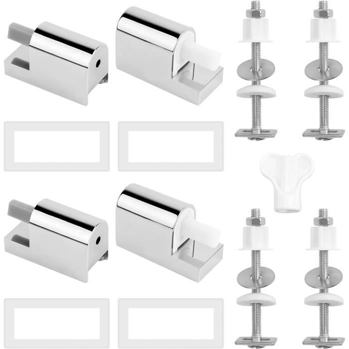 Kit De Fixation Pour Abattant WC - 2 Charnières Clipsables Sans Vis, Réglage Hauteur, Antidérapant