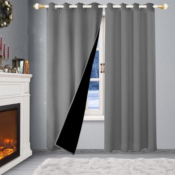 Joydeco Rideau Occultant Isolant Thermique à Oeillets 140x180 Cm