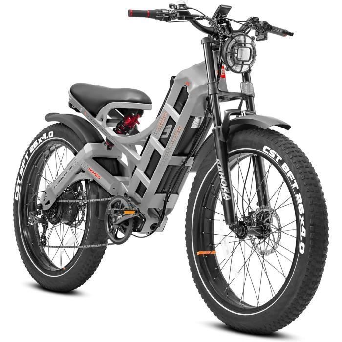 Vélo électrique EAHORA Romeo - Moteur1000W - Autonomie 185KM -SHIMANO 7 vitesses - Frein à huile - Batterie 48V60AH - Pneus26\