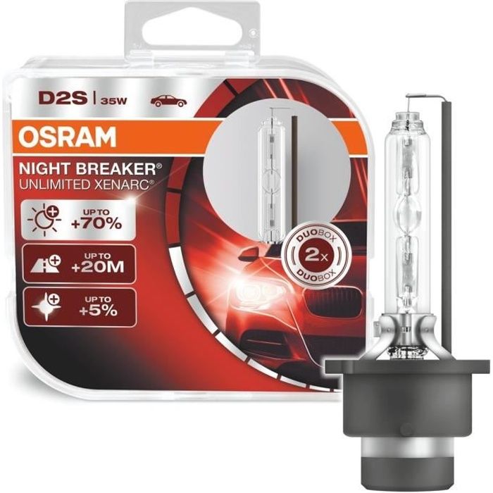 2 AMPOULE XENON D2S OSRAM XENON NIGHT BREAKER UNLIMITED +70%