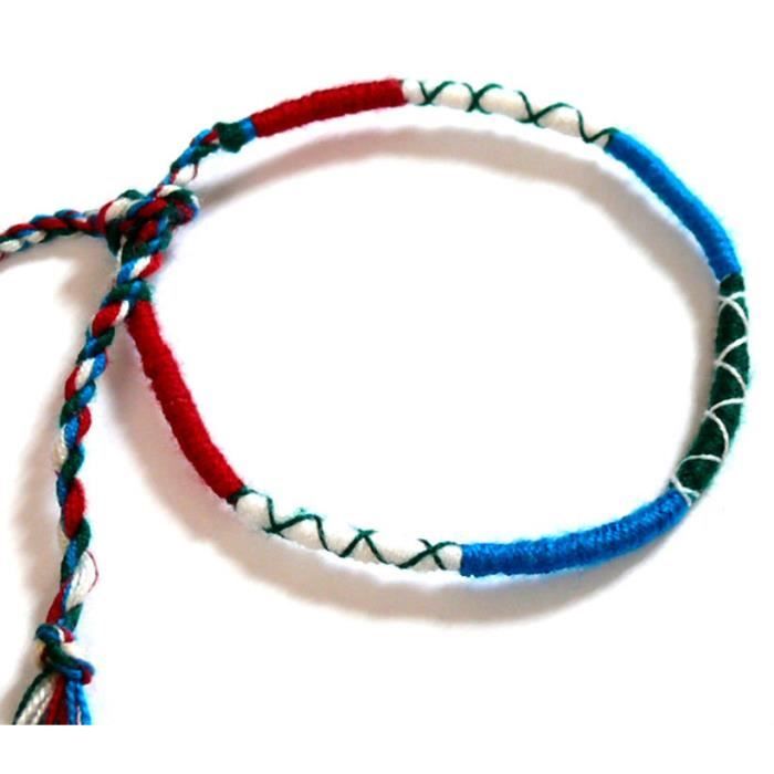 Bracelet Brésilien Blanc Avec Perles En Bois – BB498, Neuf Sans Emballage