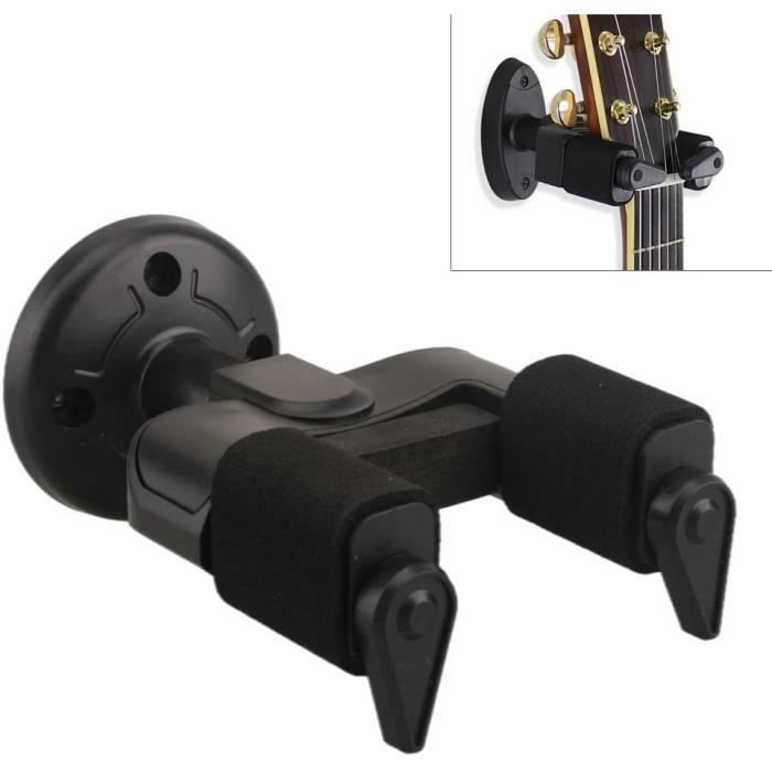 Support Mural Pour Guitare Universel - Noir, Métal Robuste Avec Mousse - Pour Guitare Acoustique, électrique, Basse, Ukulélé