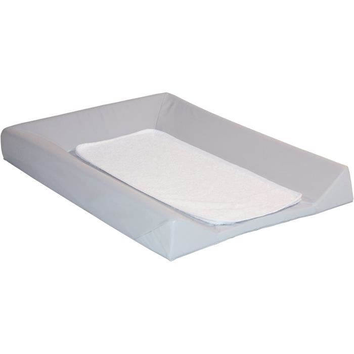Matelas à Langer Luxe + Serviette Bleu/Gris - 50x70cm, PVC, Ouate Polyester
