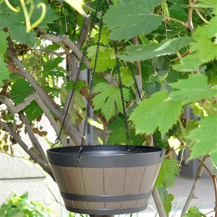 Lot De 2 Pots De Fleurs Suspendus | 21 Cm, Gris | Avec Système De Contrôle D'Eau Et Drainage | Pour Balcon, Jardin, Intérieur | Zuxbolf - 8