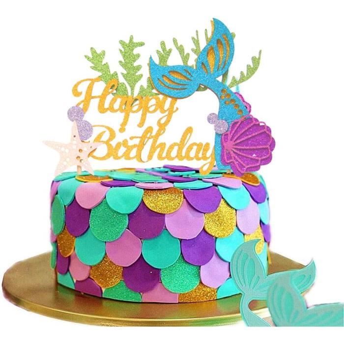 Lot de 6 décorations de gâteau de pêche - Accessoires de pêche - Décoration de gâteau DIY - Pour