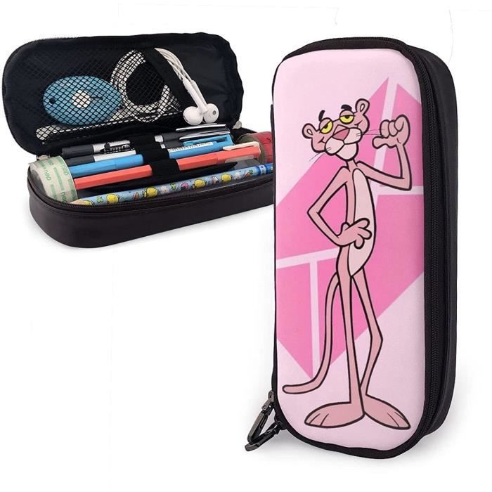 Trousse à Crayons En Cuir Synthétique - Grande Capacité, Fermeture éclair - Pour Fournitures Scolaires Ou Maquillage - Noir