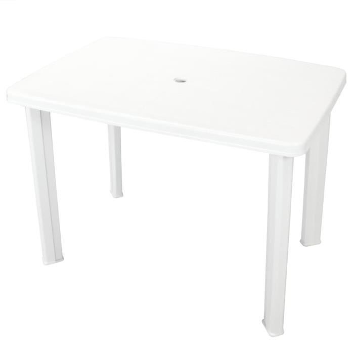 Table de jardin - CHEZ JILI - DECO - Blanc - 4 à 6 personnes - Plastique Hom•999