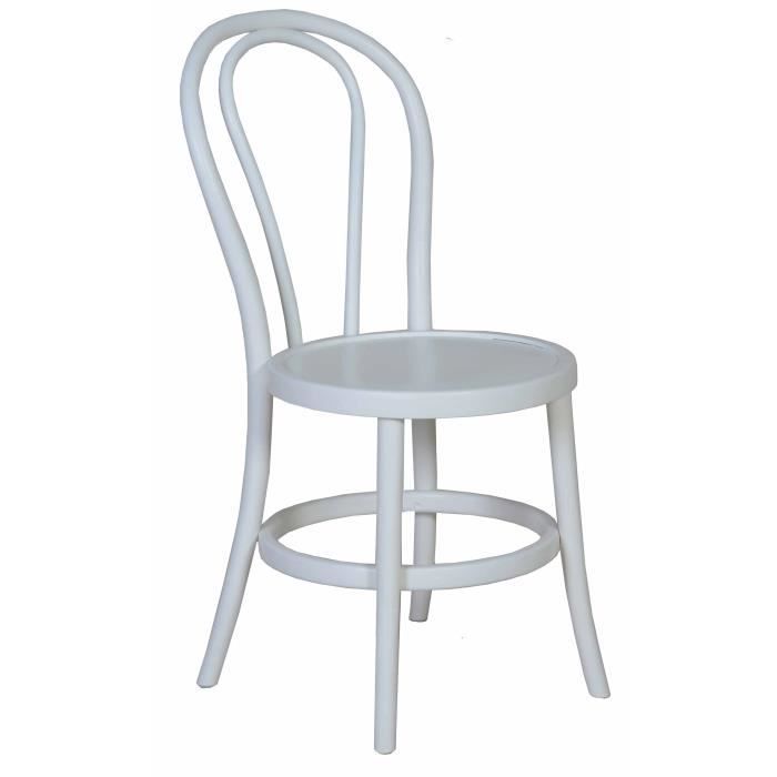 Chaise Bistrot hêtre Blanche  Cdiscount Maison