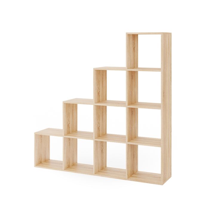 vicco etagere escalier cloison de separation 10 compartiments 140 cm sonoma cdiscount maison