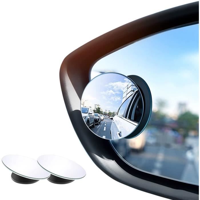 Lot de 2 miroirs d'angle mort de voiture – Miroir convexe rotatif à 360 °  étanche pour voiture universelle - Cdiscount Auto