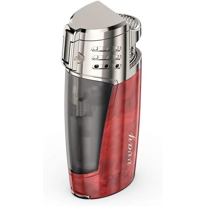 PIPITA Kit Luxe Accessoires Cigare - Briquet Chalumeau Torche 4 Jets + Coupe-Cigare + Cendrier Céramique - Ensemble Cadeau Fumeur Avec Boîte Élégante (Sans Gaz)
