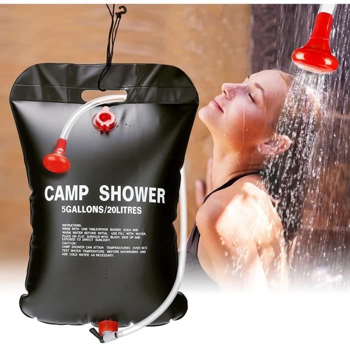 LOST Sac de Douche Solaire, 2 PCS 20L Douche Solaire de Camping Solaire