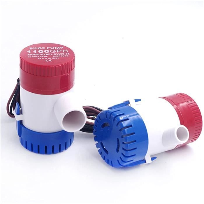 Pompe De Cale Automatique 12V 1100 GPH Pour Bateau – Basse Consommation, Profil Bas – Détection Niveau D’eau – Sortie Rotative 360° – En Acier Inox
