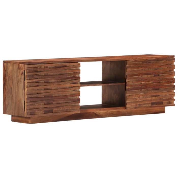 Meuble TV en bois massif - VIDAXL - 120x30x40 cm - Laqué - Campagne