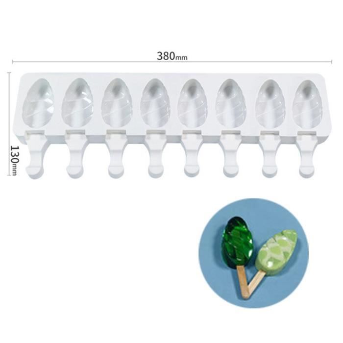 Sensimon Kulfi Lot de 12 moules en aluminium réutilisables avec bâton de crème glacée 7 x 5 x 2,5 cm Argenté