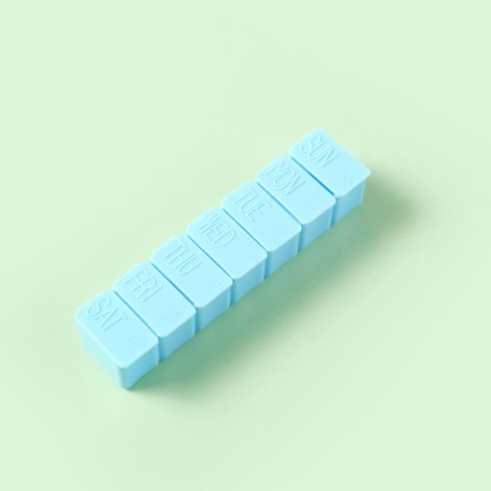 Pilulier Hebdomadaire Avec 4 Compartiments - Couleur Bleue - Pour Médicaments - Neuf
