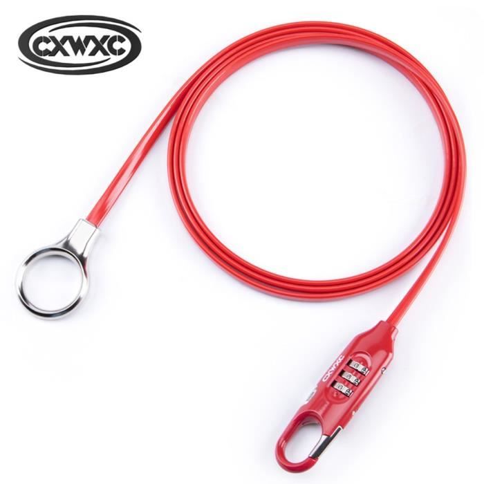 Serrure à Code 4 Chiffres Pour Vélo - Antivol Portable Câble Acier - Pour VTT, Scooter, Remorque