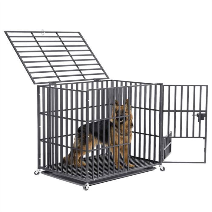 Comparer les prix de Cage Pour Grand Chien Interieur Cage Chien sur Roulette Grande Taille 107x77.5x88.5cm