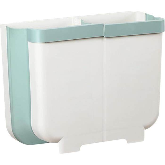 F Fityle Poubelle de séparation sèche et Humide Poubelle de Bureau 2 Compartiments Poubelle à Surface Lisse pour Porche, Chambre, Appartements, buanderie, Blanche