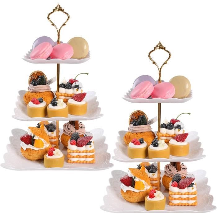 Présentoir Gâteaux étagères Présentoir Gâteaux GHWMYD 4 étages - Support Cupcakes Bois Rotatif Mariage Anniversaire Support Gâteau étages Mariage Anniversaire