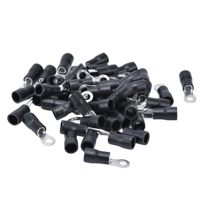 Terminaux à œillet Isolés Vinyle Rouge - Lot De 100 - Pour Câbles 0,5-1,5 Mm² (22-16 AWG) - Cuivre étamé, Courant Max 19A