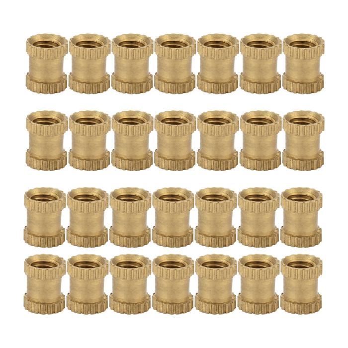 Insert Moleté Insert En Laiton Cylindre Rond Moleté En Laiton M3, 50 Pièces, écrous Intégrés
